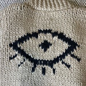 Jackson Rowe “I See You” Wool Cardigan, size small.